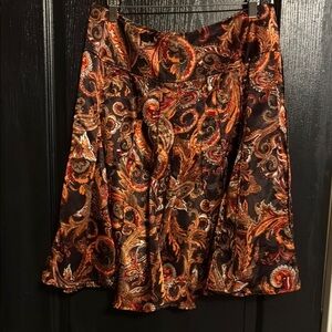Worthington Orange Brown A-Line Midi Skirt Casual